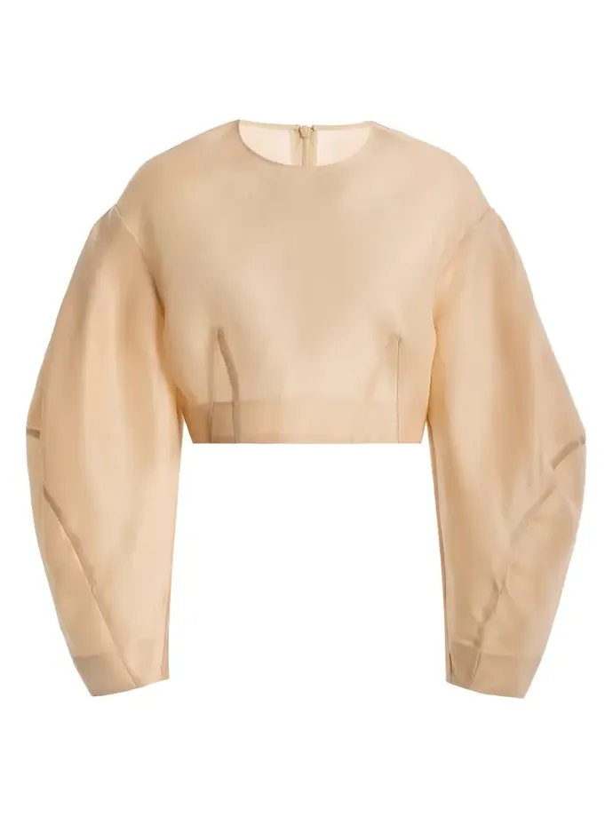 Power Puff Silk Gazar Crop Top Power Puff Silk Gazar Crop Top
