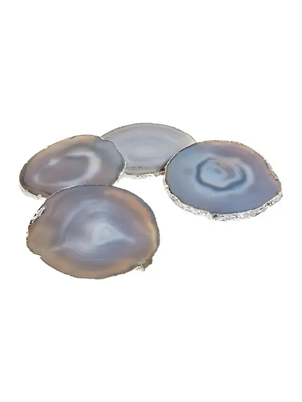 Anna New York Smoke/Silver Lumino Coasters, 4-Piece Set