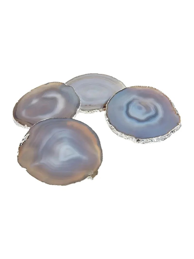 Anna New York Smoke/Silver Lumino Coasters, 4-Piece Set