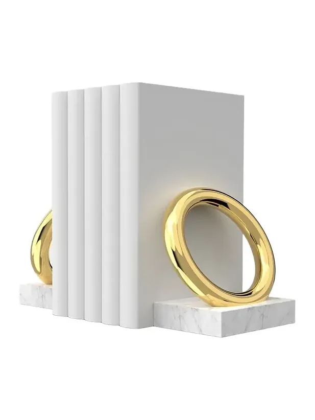 Anna New York Marble Ring Bookends, Set of 2
