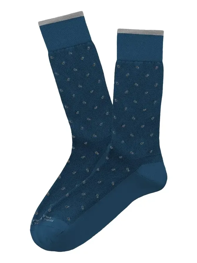 Men's Modal-Blend Paisley Crew Socks