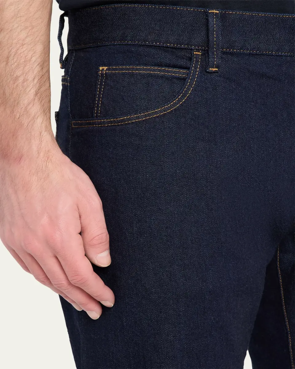 Giorgio Armani Men's Dark-Wash Denim Straight-Leg Jeans | Thumbnail 5 Giorgio Armani Men's Dark-Wash Denim Straight-Leg Jeans | Thumbnail 5