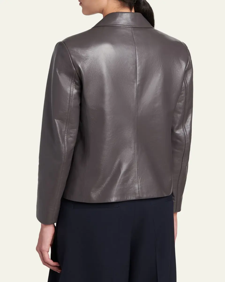 Jil Sander Leather Single-Breasted Blazer Jacket | Thumbnail 3 Jil Sander Leather Single-Breasted Blazer Jacket | Thumbnail 3