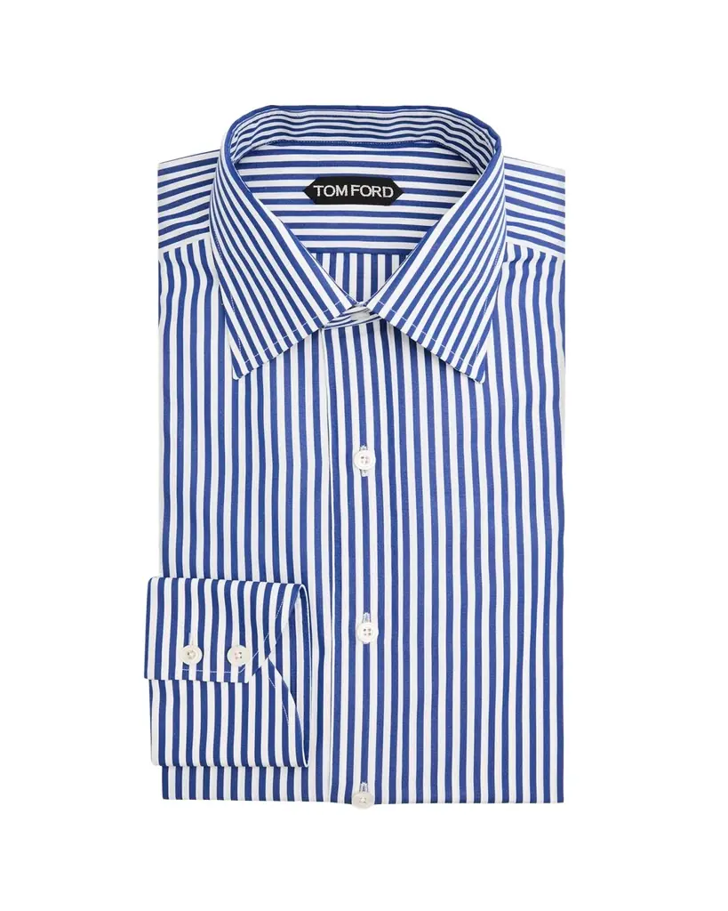 TOM FORD Men's Ladder Stripe Dress Shirt | Image 1 TOM FORD Men's Ladder Stripe Dress Shirt | Image 1