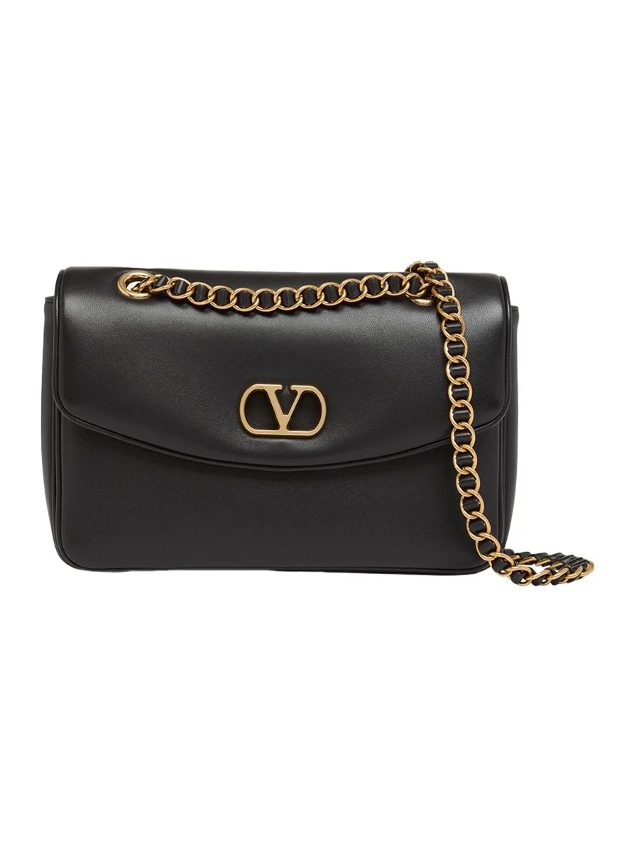 Medium Leather VLogo Shoulder Bag