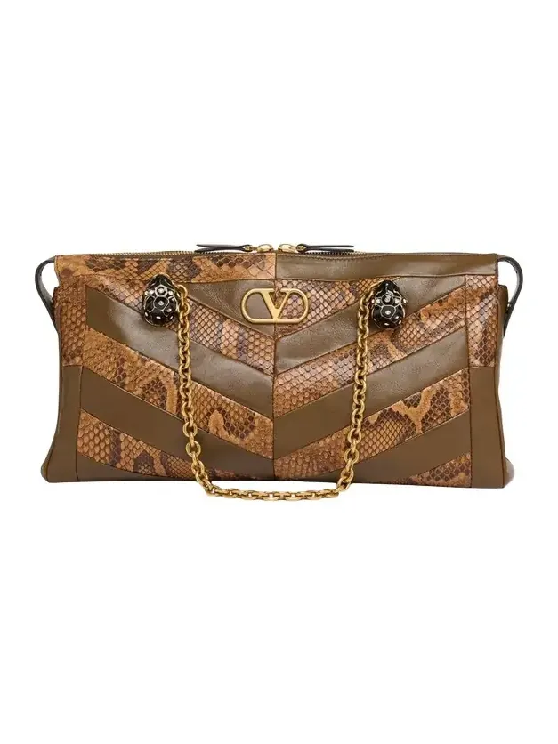 Panthea Medium Patchwork Chevron Shoulder Bag