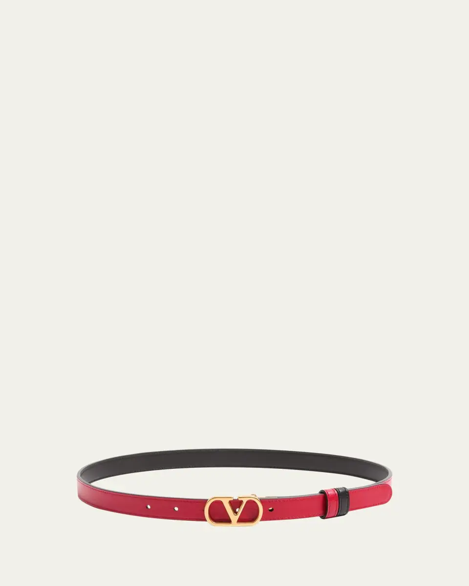 Valentino Garavani VLogo Signature Reversible Calfskin Belt, 30mm | Thumbnail 2