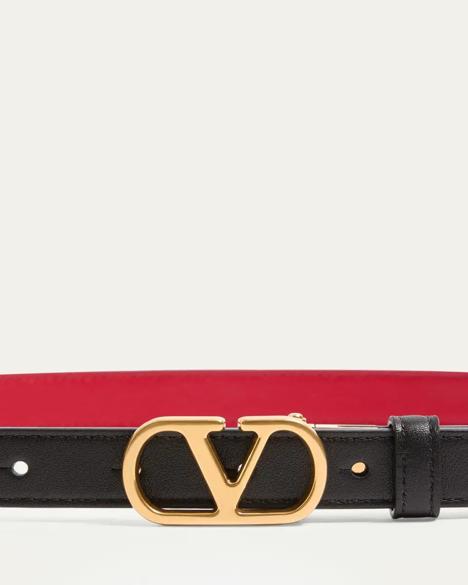 Valentino Garavani VLogo Signature Reversible Calfskin Belt, 30mm | Thumbnail 3