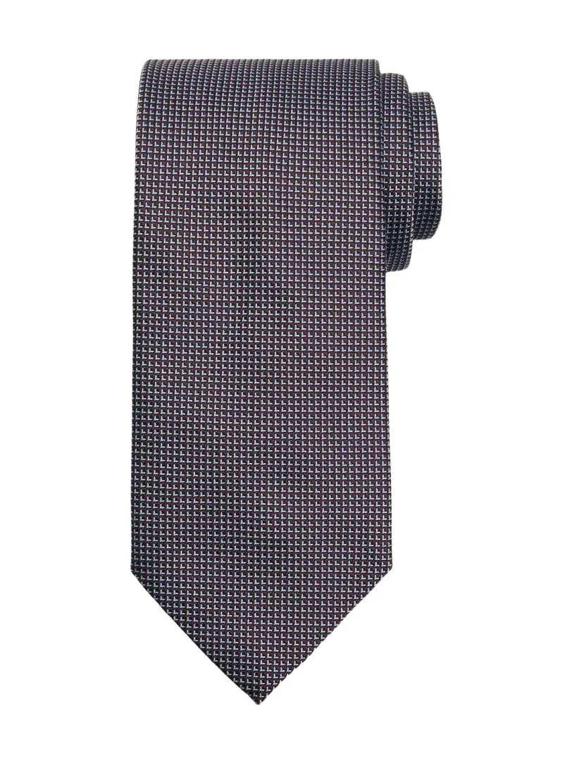 Men's Micro-Geometric Square Jacquard Silk Tie