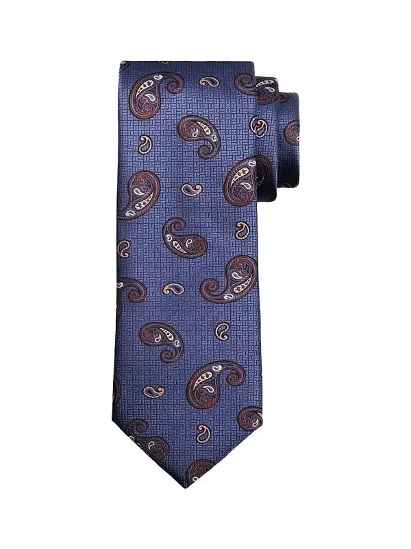 Men's Micro-Geometric Woven Paisley Silk Tie Men's Micro-Geometric Woven Paisley Silk Tie