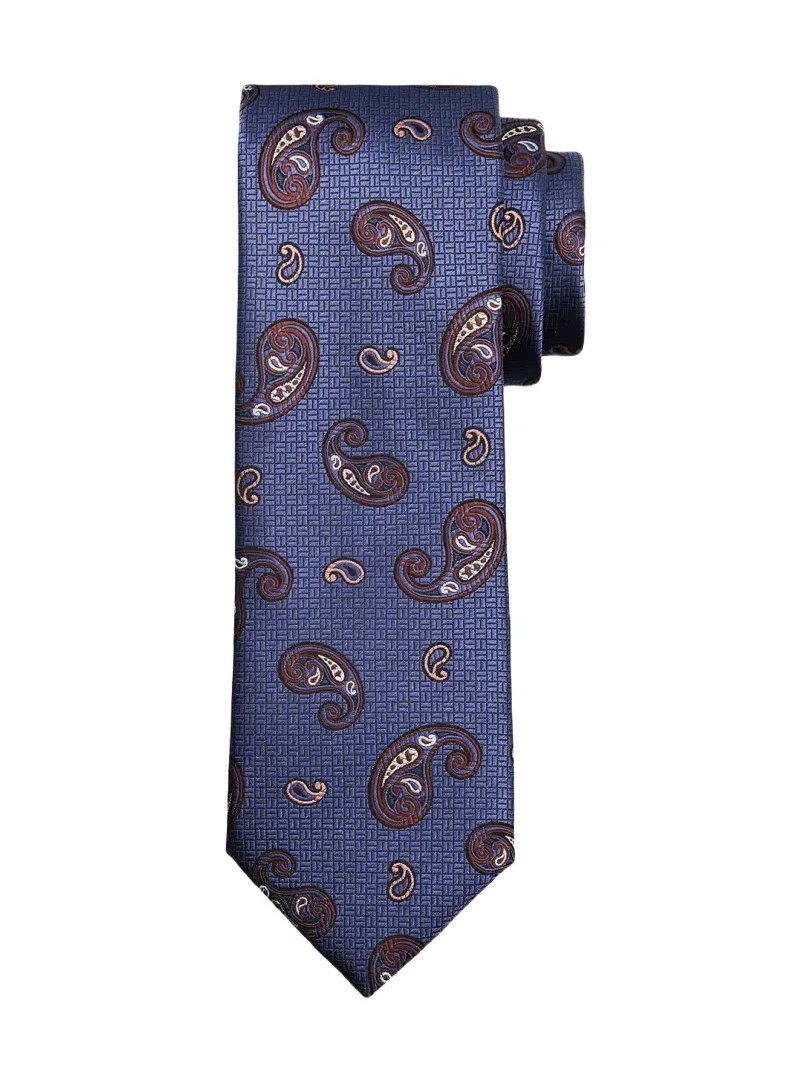 Men's Micro-Geometric Woven Paisley Silk Tie