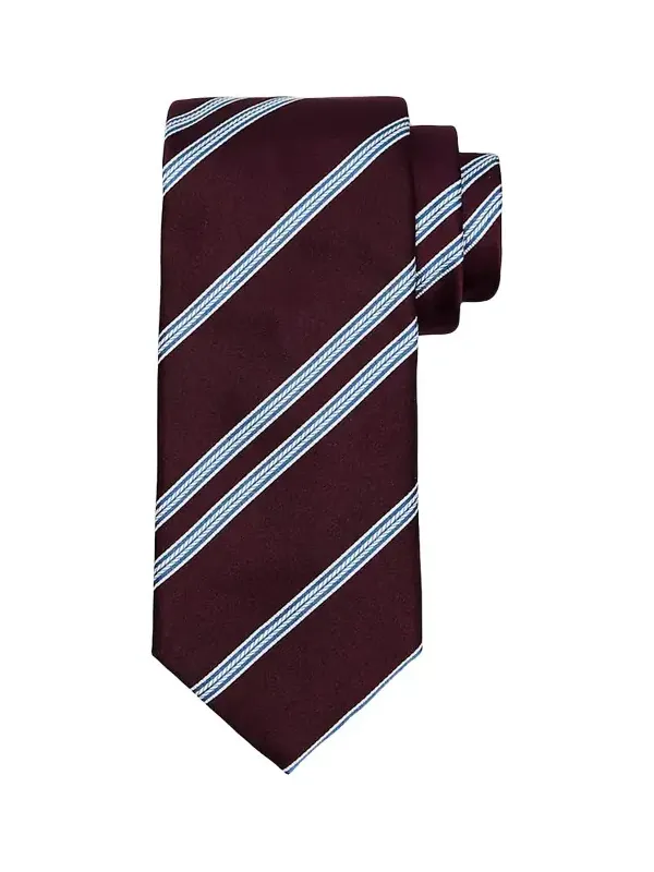 Brioni Men's Herringbone Stripe Jacquard Silk Tie