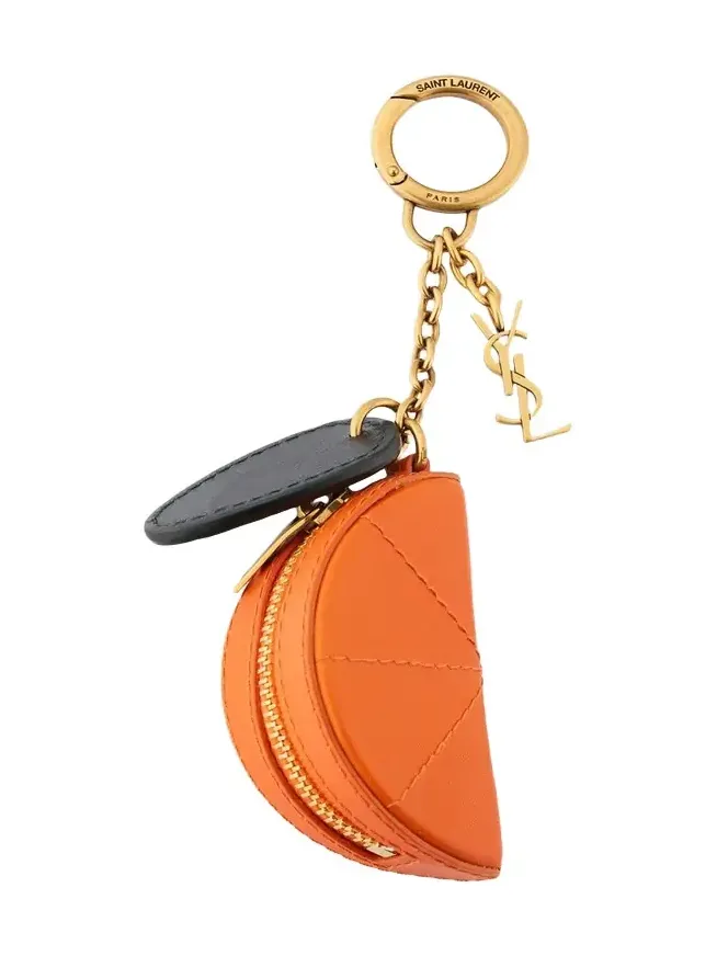 Orange Wedge Key Ring Charm