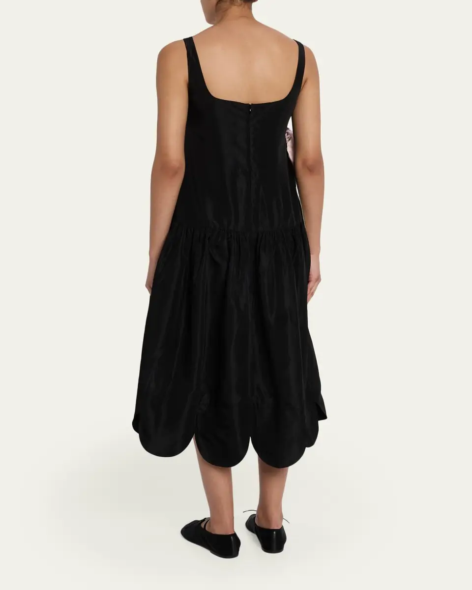 Simone Rocha Pressed Rosette Sleeveless Satin Midi Dress | Thumbnail 3 Simone Rocha Pressed Rosette Sleeveless Satin Midi Dress | Thumbnail 3