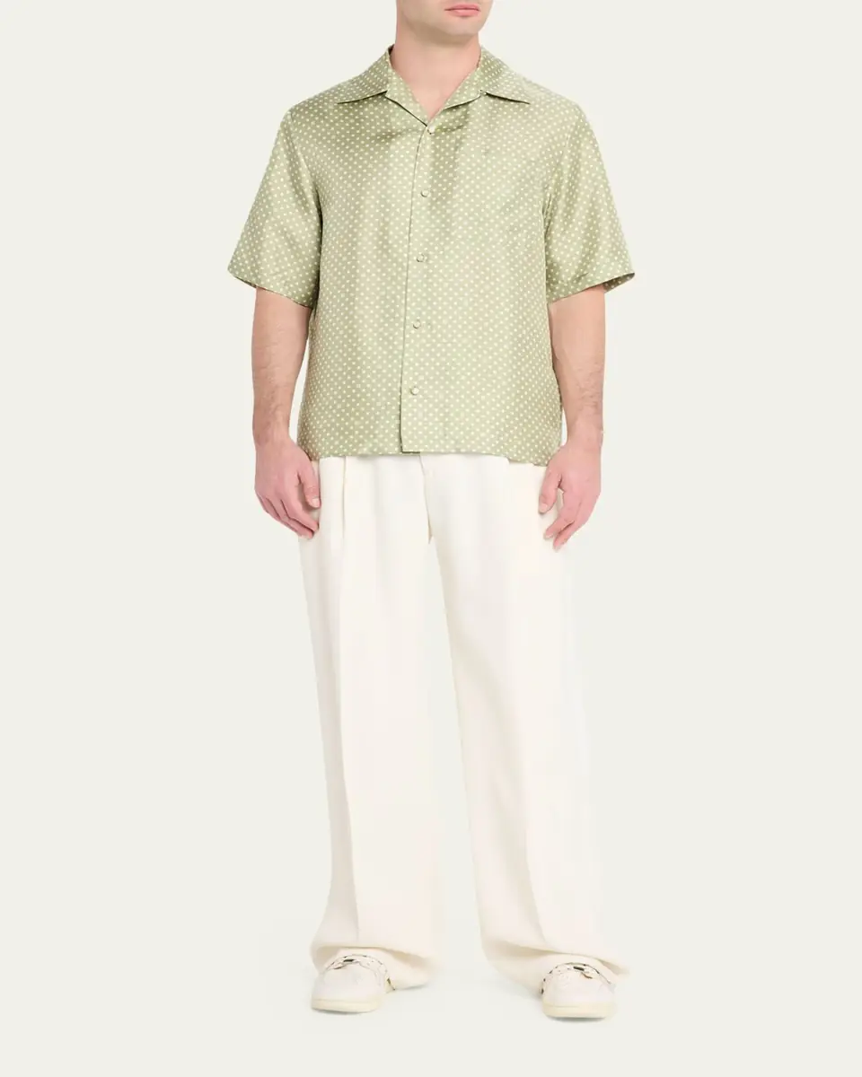 Amiri Men's SIlk Polka Dot Camp Shirt | Thumbnail 2