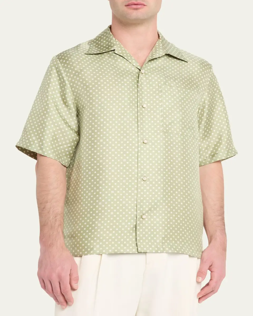 Amiri Men's SIlk Polka Dot Camp Shirt | Thumbnail 4