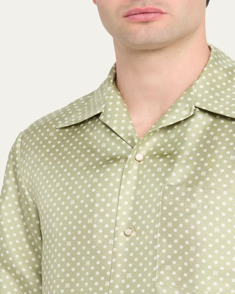 Amiri Men's SIlk Polka Dot Camp Shirt | Thumbnail 5