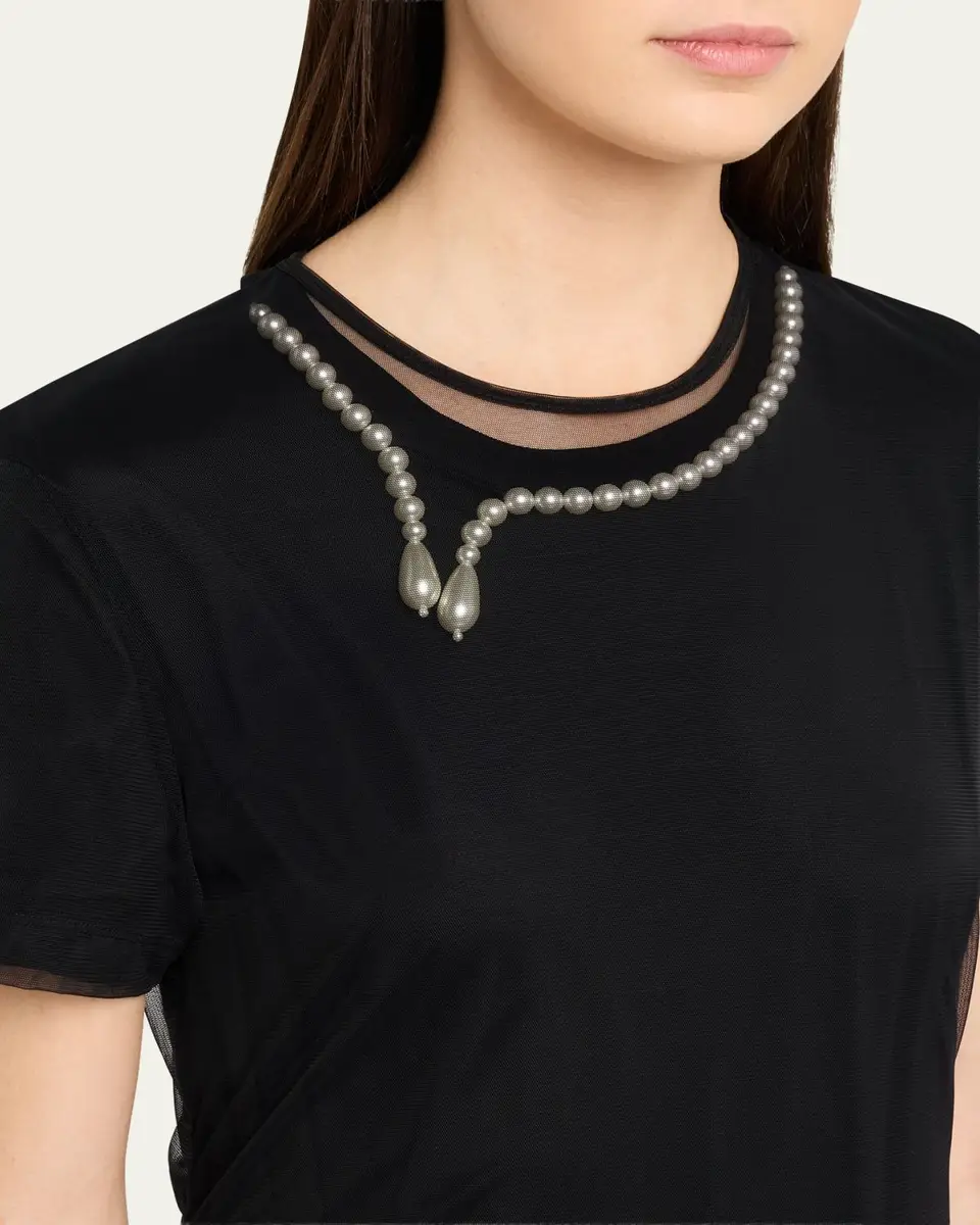 Simone Rocha Layered Liquid Cotton Midi T-Shirt Dress | Thumbnail 5