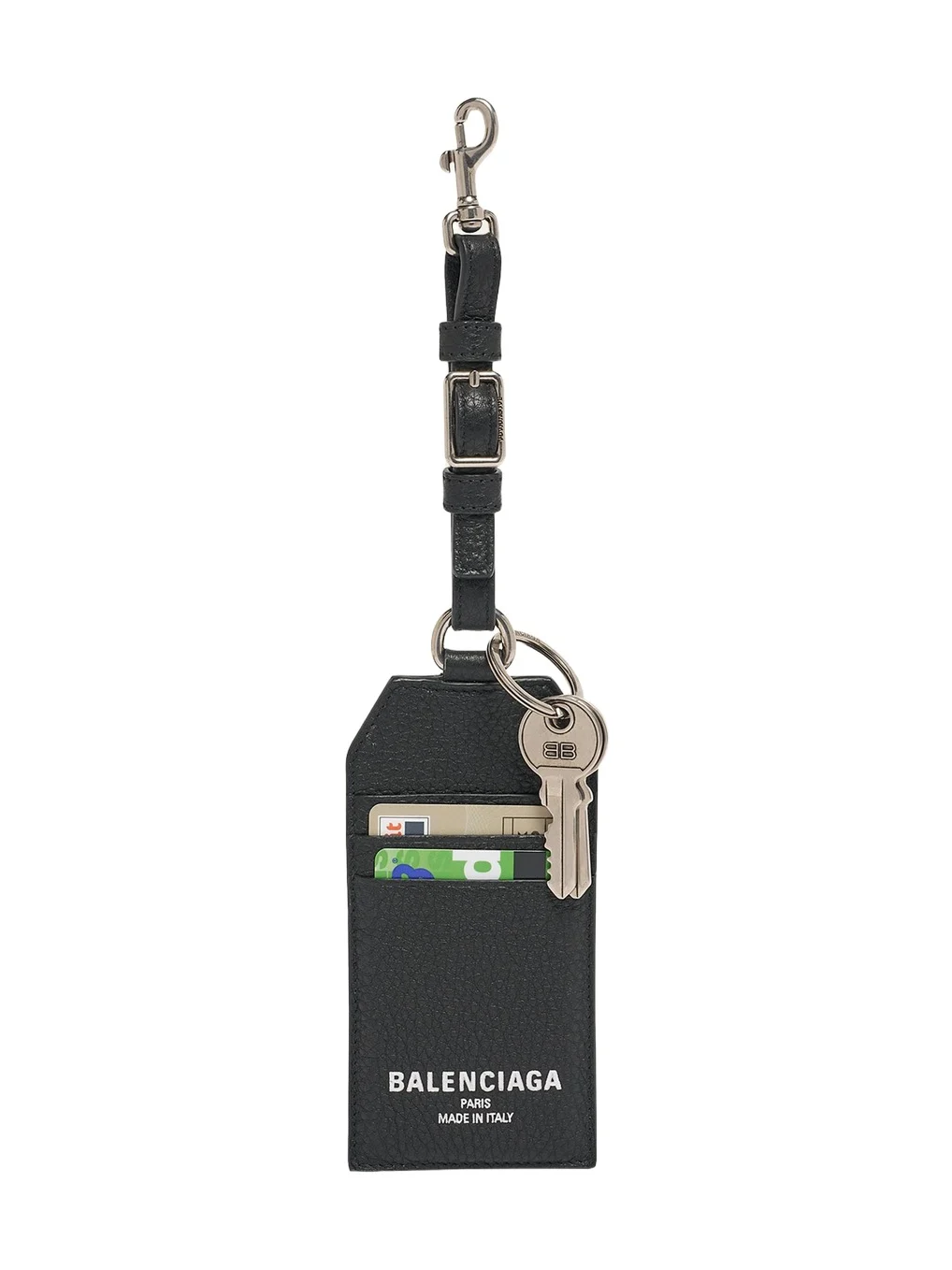 Balenciaga Men's Credit Charm Keychain Card Holder
