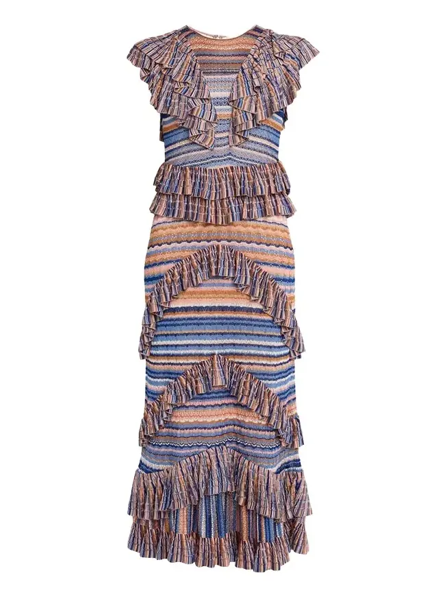 Raina Ruffled Knit Maxi Dress Raina Ruffled Knit Maxi Dress