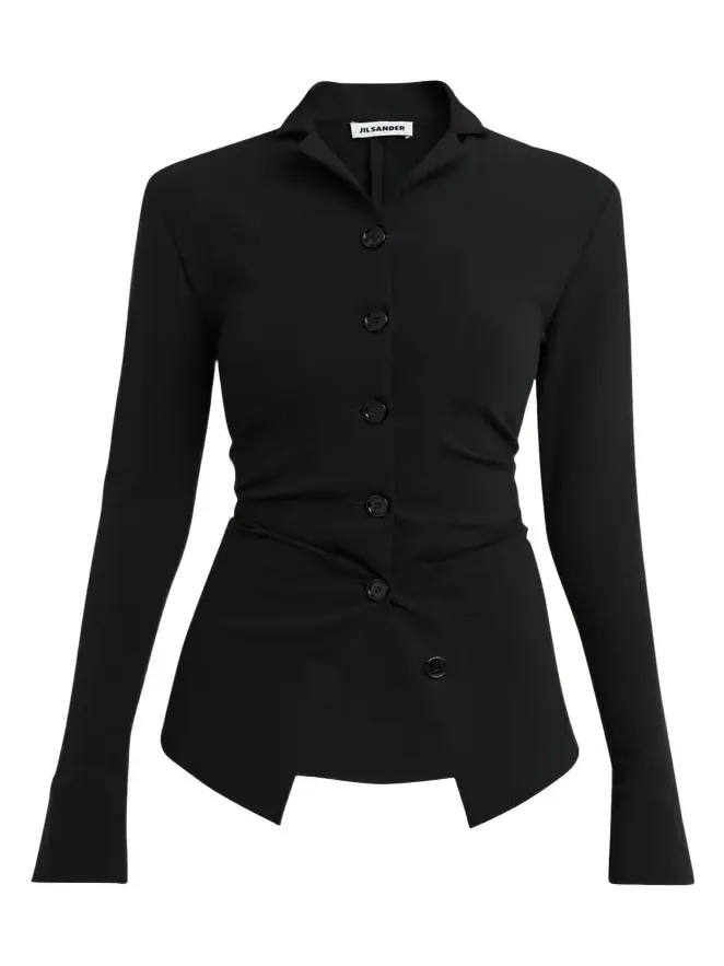 Gathered Slim-Fit Button-Down Shirt Gathered Slim-Fit Button-Down Shirt