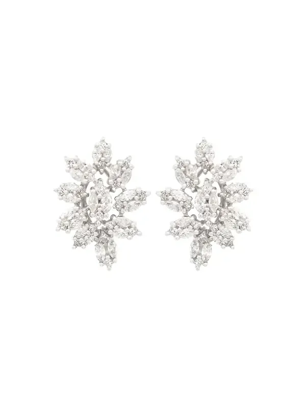 2.22ct Diamond 18K Gold Statement Cluster Earrings