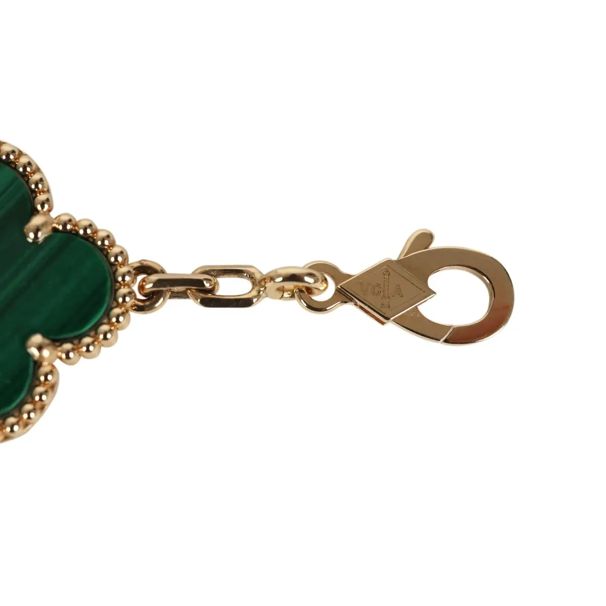 Van Cleef & Arpels Van Cleef & Arpels Vintage Alhambra 5 Motif Bracelet Malachite 18K Yellow Gold Hardware | Thumbnail 4 Van Cleef & Arpels Van Cleef & Arpels Vintage Alhambra 5 Motif Bracelet Malachite 18K Yellow Gold Hardware | Thumbnail 4