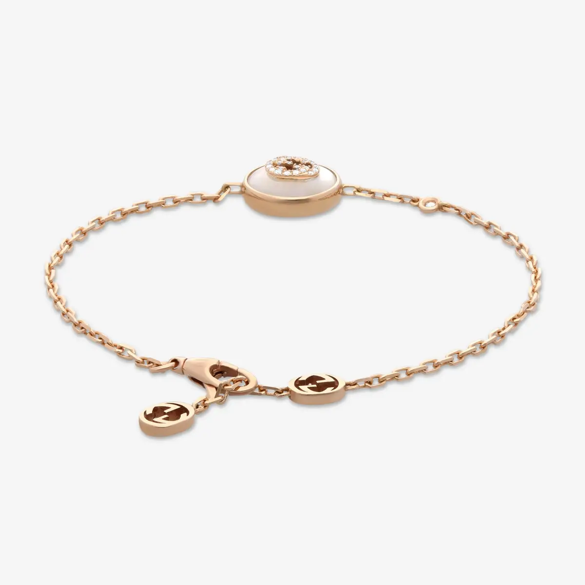 Gucci Gucci Interlocking G 18K Rose Gold Mother of Pearl and Diamond Bracelet by The Solist | Thumbnail 3 Gucci Gucci Interlocking G 18K Rose Gold Mother of Pearl and Diamond Bracelet by The Solist | Thumbnail 3