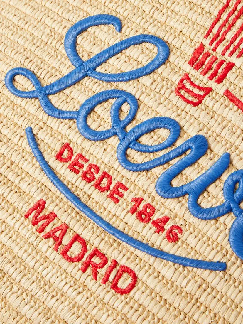 Loewe Verano Embroidered Leather-trimmed Raffia Tote | Thumbnail 6 Loewe Verano Embroidered Leather-trimmed Raffia Tote | Thumbnail 6