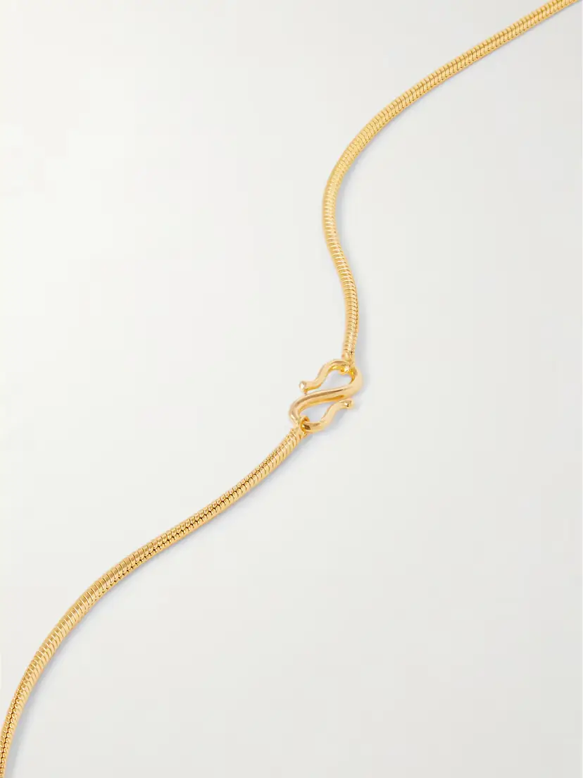 LIÉ STUDIO The Betty Convertible Gold-plated And Leather Necklace | Thumbnail 3
