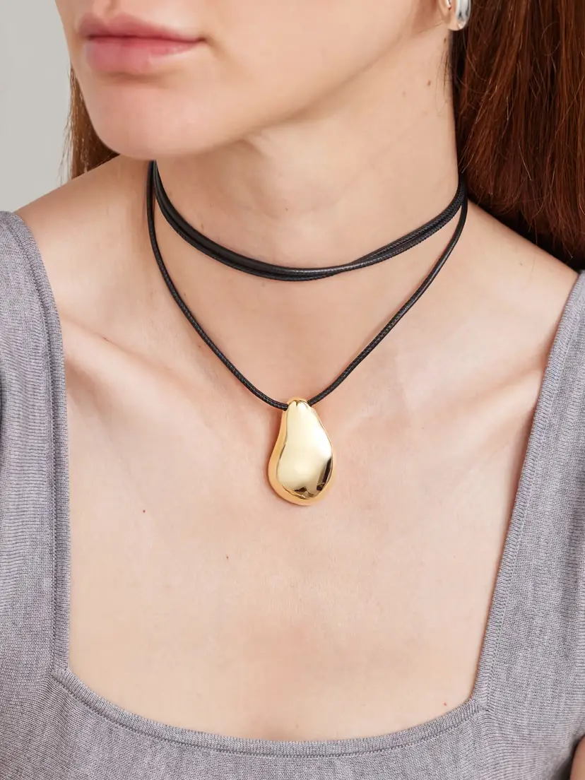 LIÉ STUDIO The Betty Convertible Gold-plated And Leather Necklace | Thumbnail 6
