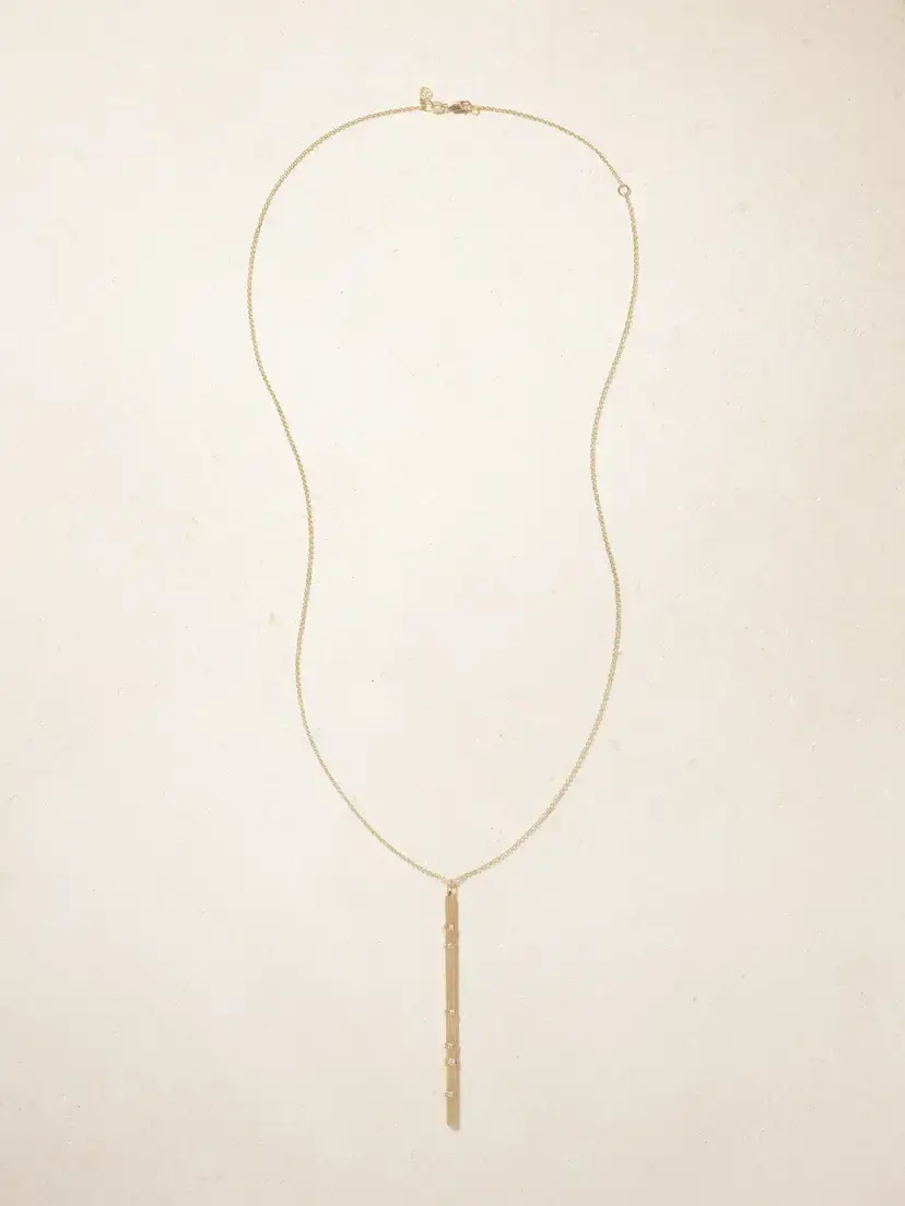 Sydney Evan Fluted Bar 14-karat Gold Diamond Necklace | Thumbnail 4 Sydney Evan Fluted Bar 14-karat Gold Diamond Necklace | Thumbnail 4