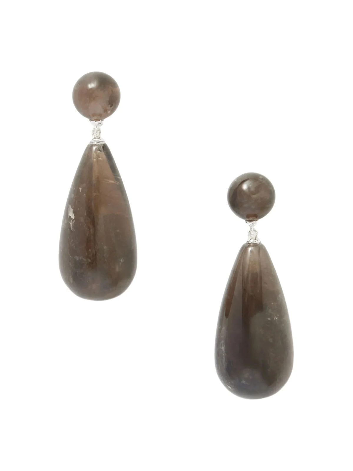 LIÉ STUDIO The Lola Silver And Quartz Earrings - Tortoiseshell