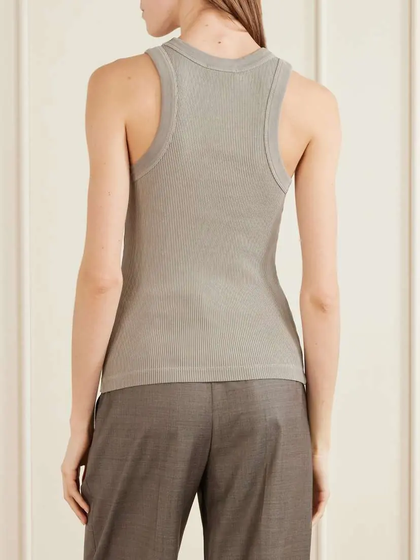 AGOLDE Leigh Ribbed Organic Cotton And Tencel™ Lyocell-blend Jersey Tank | Thumbnail 4 AGOLDE Leigh Ribbed Organic Cotton And Tencel™ Lyocell-blend Jersey Tank | Thumbnail 4