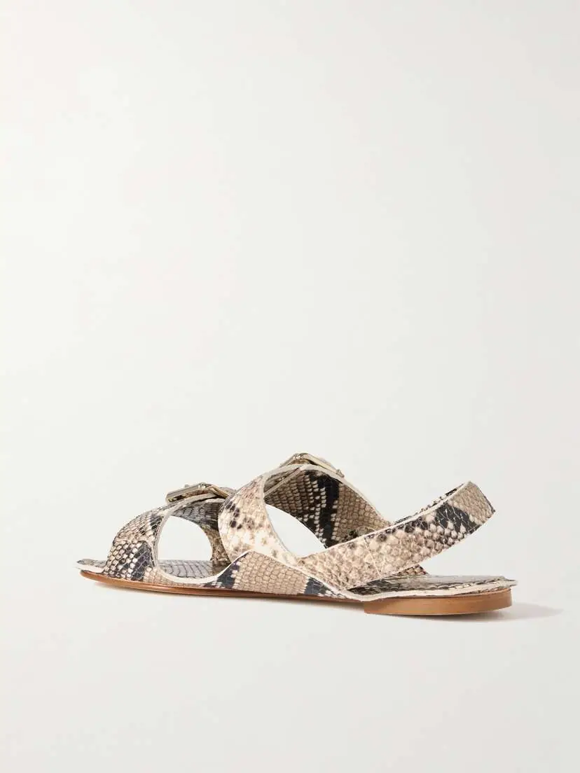 Jamie Haller The Double Buckle Snake-effect Leather Sandals | Thumbnail 3 Jamie Haller The Double Buckle Snake-effect Leather Sandals | Thumbnail 3