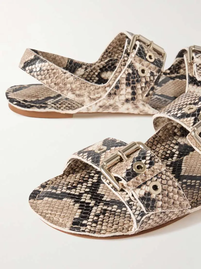 Jamie Haller The Double Buckle Snake-effect Leather Sandals | Thumbnail 4 Jamie Haller The Double Buckle Snake-effect Leather Sandals | Thumbnail 4