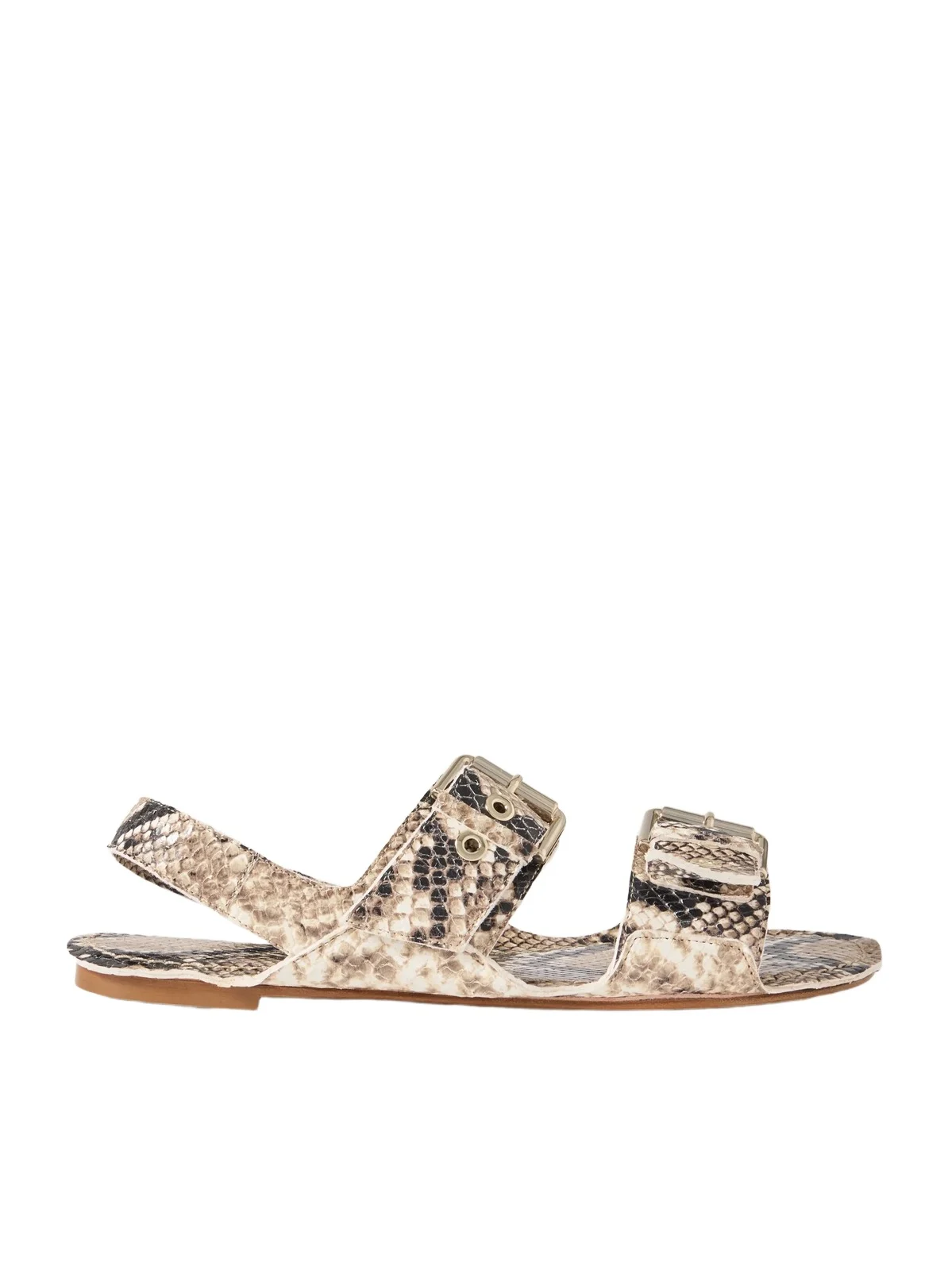 Jamie Haller The Double Buckle Snake-effect Leather Sandals