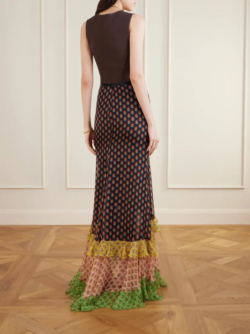 Etro Ruffled Tiered Floral-print Silk-chiffon Maxi Skirt | Thumbnail 3 Etro Ruffled Tiered Floral-print Silk-chiffon Maxi Skirt | Thumbnail 3