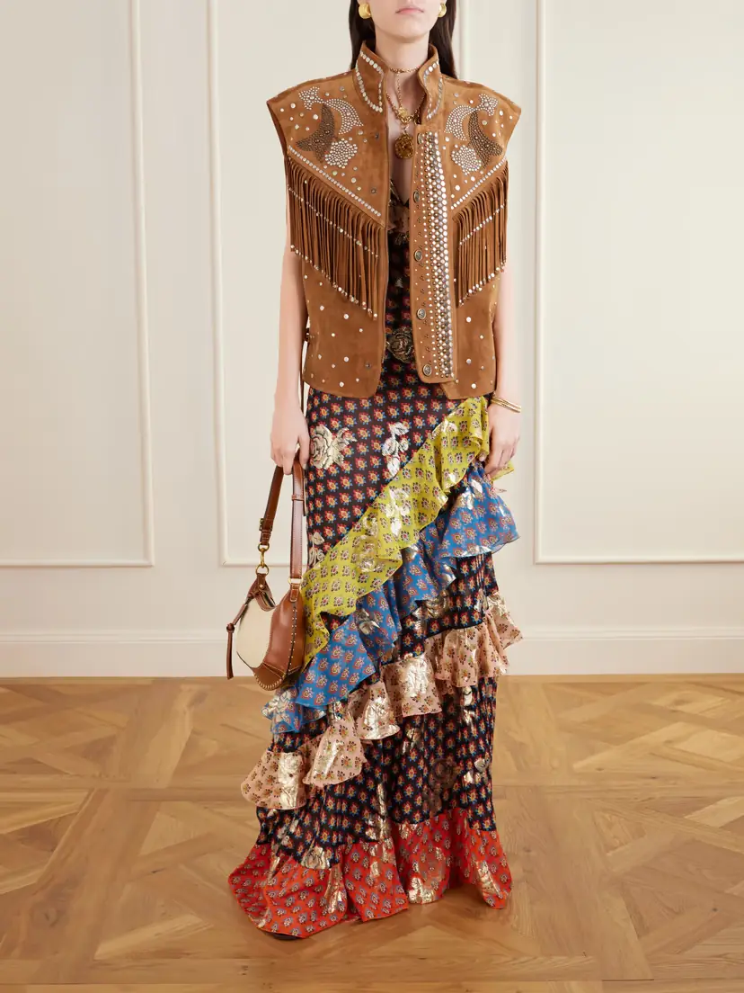 Etro Fringed Studded Suede Vest | Thumbnail 2 Etro Fringed Studded Suede Vest | Thumbnail 2