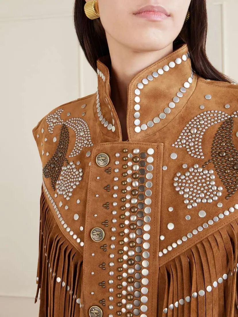Etro Fringed Studded Suede Vest | Thumbnail 5 Etro Fringed Studded Suede Vest | Thumbnail 5