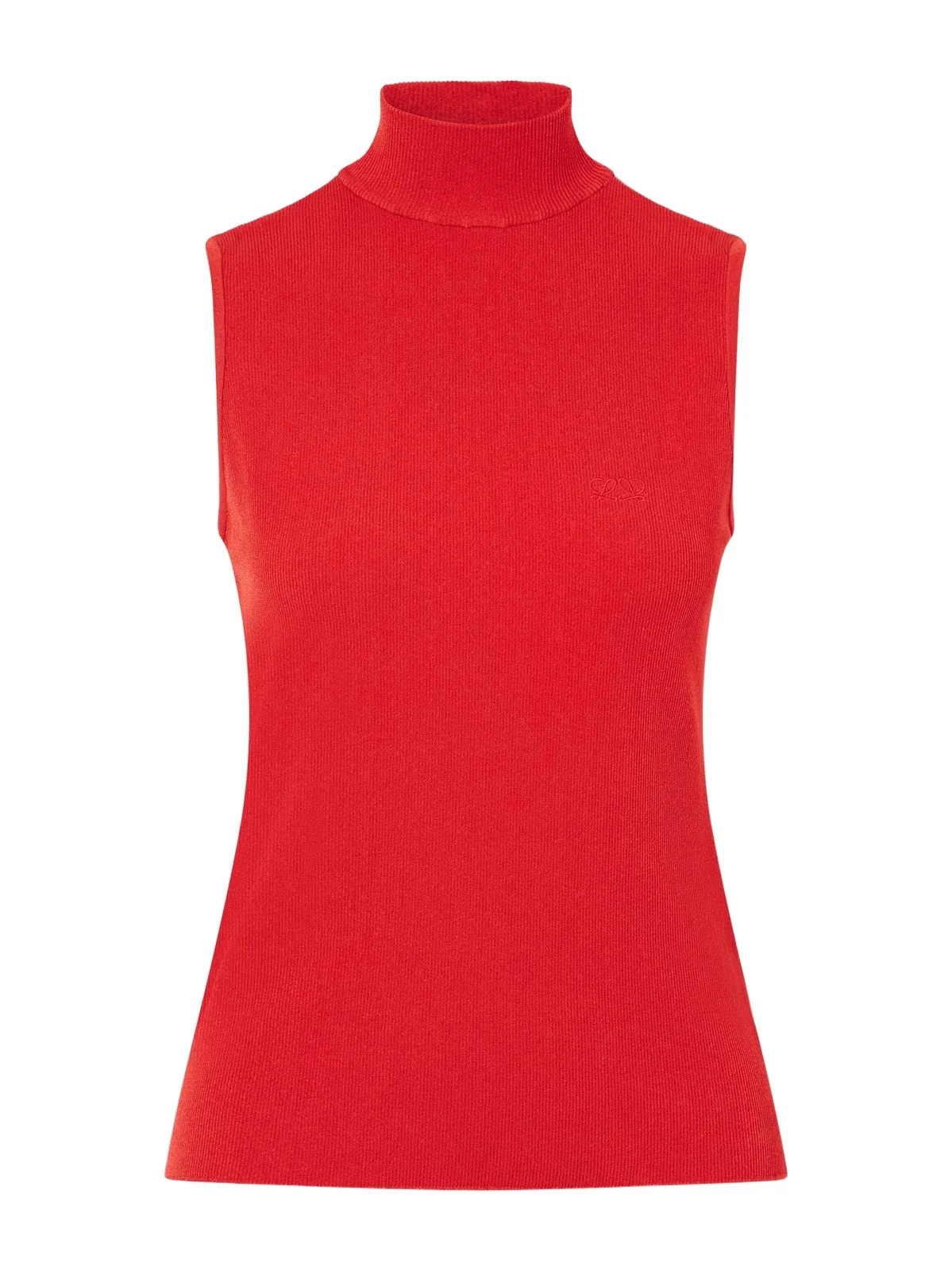 Logo-embroidered Ribbed-knit Turtleneck Top