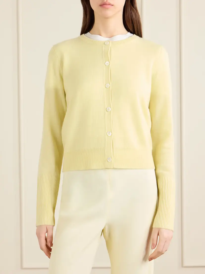 La Ligne Solid Lean Lines Cashmere Cardigan | Thumbnail 3