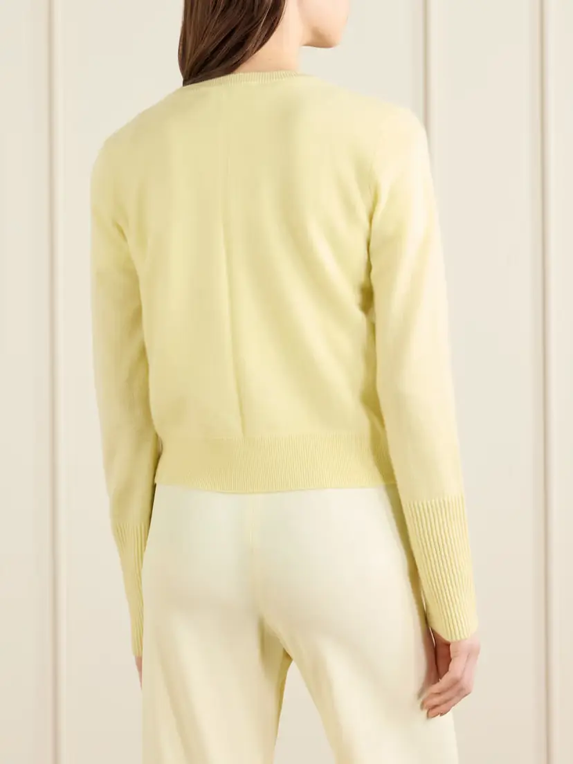 La Ligne Solid Lean Lines Cashmere Cardigan | Thumbnail 4