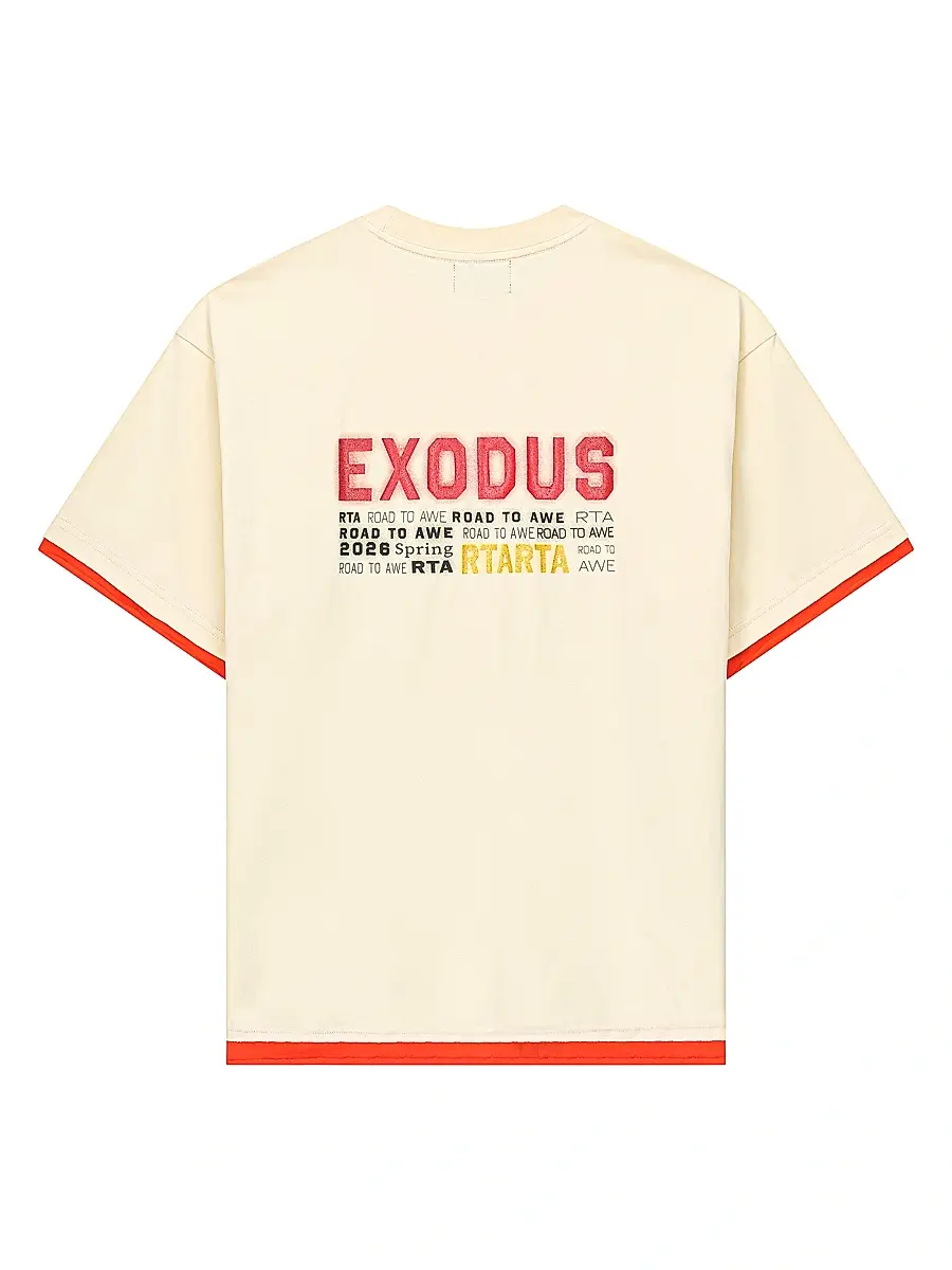 RTA Men's Exodus Elian Double Layered T-Shirt - Raw Sand | Thumbnail 2 RTA Men's Exodus Elian Double Layered T-Shirt - Raw Sand | Thumbnail 2