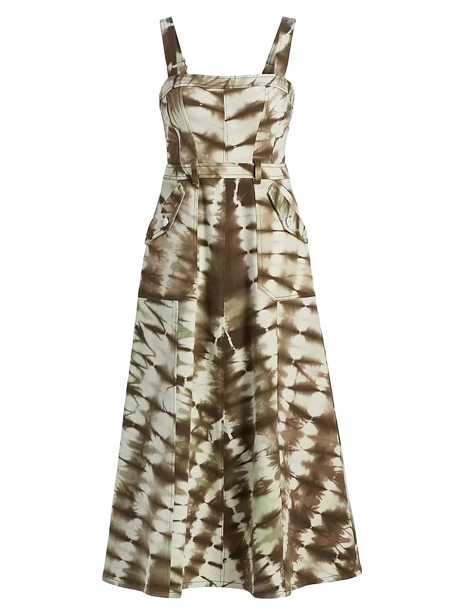Cinq à Sept Women's Malani Tie-Dye Denim Midi-Dress | Image 1 Cinq à Sept Women's Malani Tie-Dye Denim Midi-Dress | Image 1
