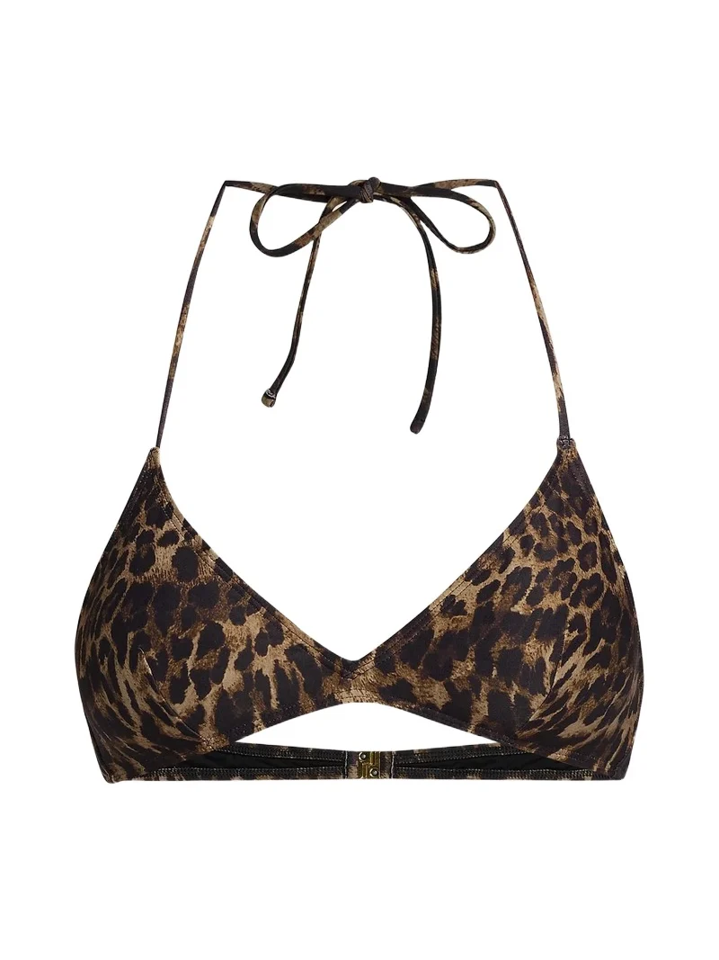 Women's Leopard-Print Triangle Bikini Top Women's Leopard-Print Triangle Bikini Top