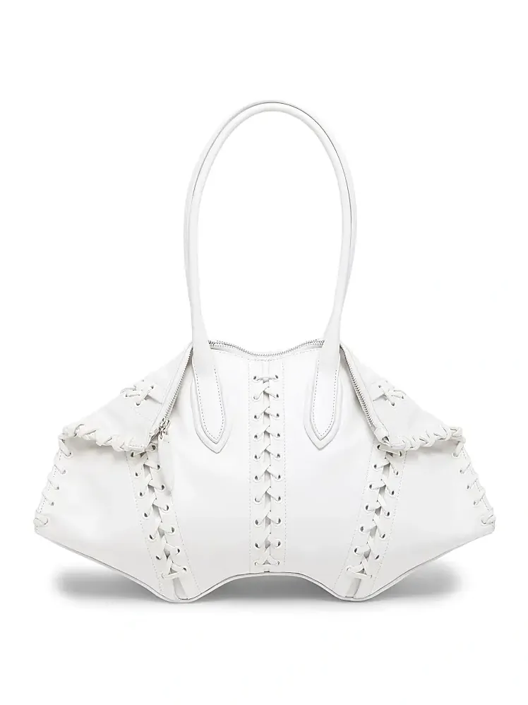Women's Manta Corset-Inspired Leather Shoulder Bag