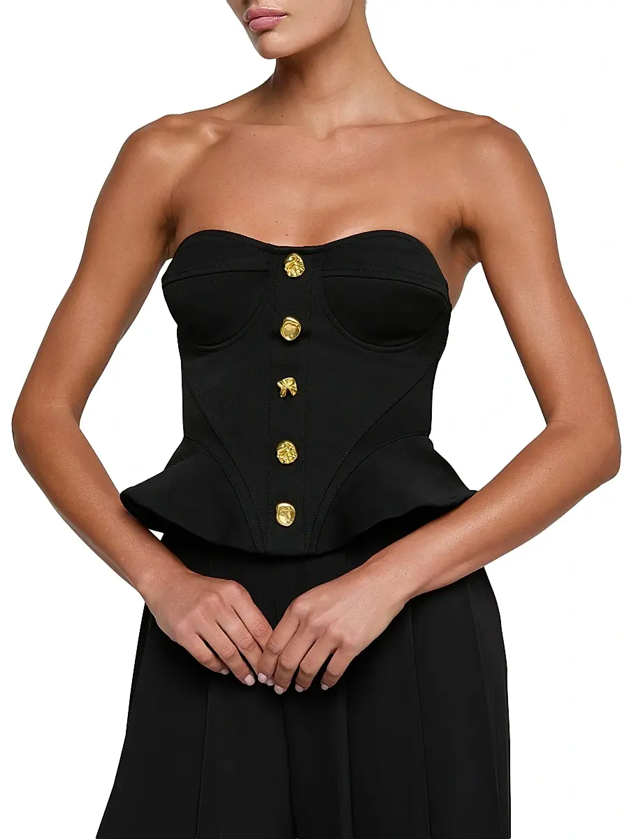 L'Agence Women's Anna Strapless Peplum Corset Top | Thumbnail 3 L'Agence Women's Anna Strapless Peplum Corset Top | Thumbnail 3