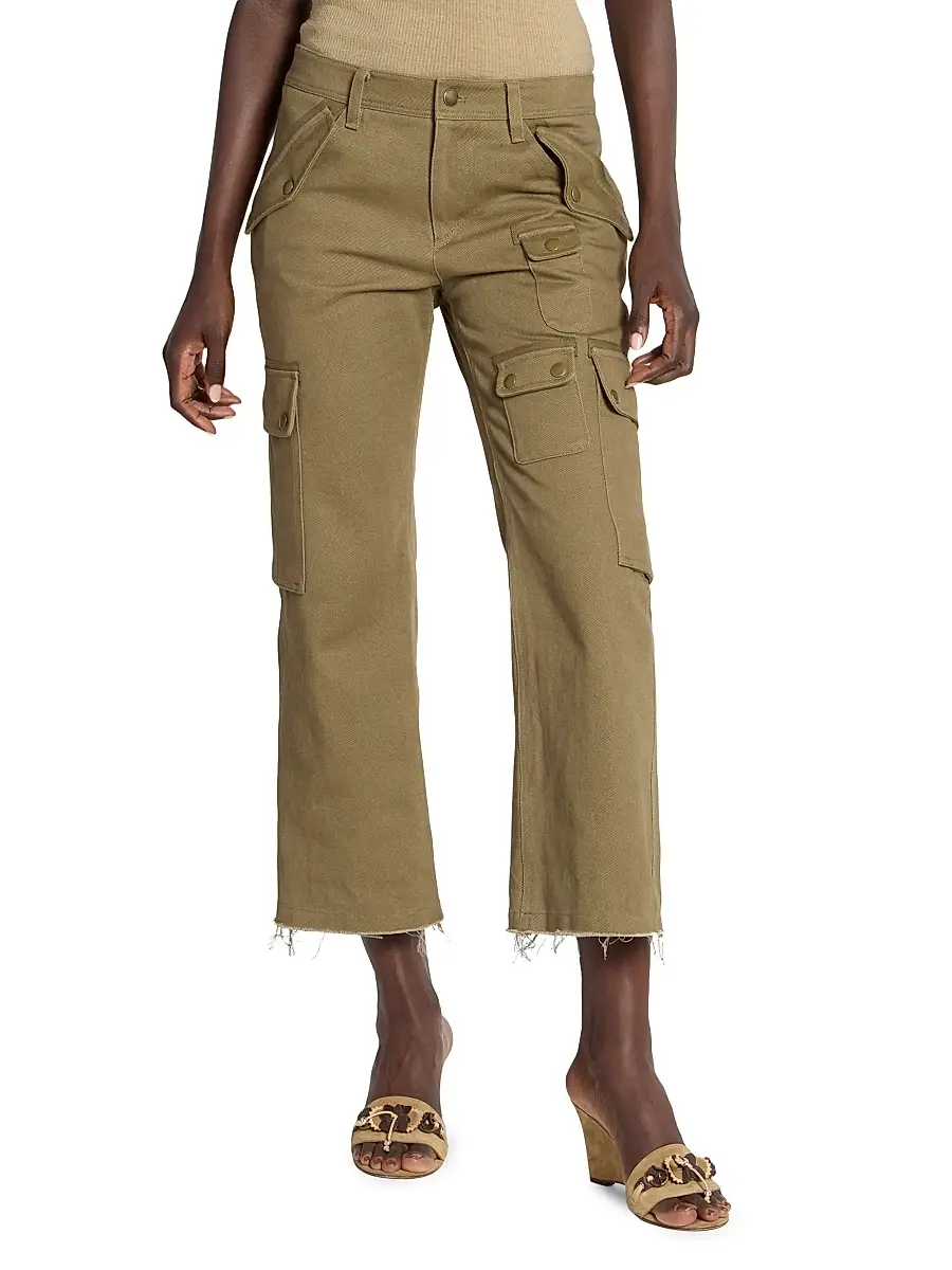Isabel Marant Women's Josine Cotton Crop Pants - Khaki | Thumbnail 3 Isabel Marant Women's Josine Cotton Crop Pants - Khaki | Thumbnail 3