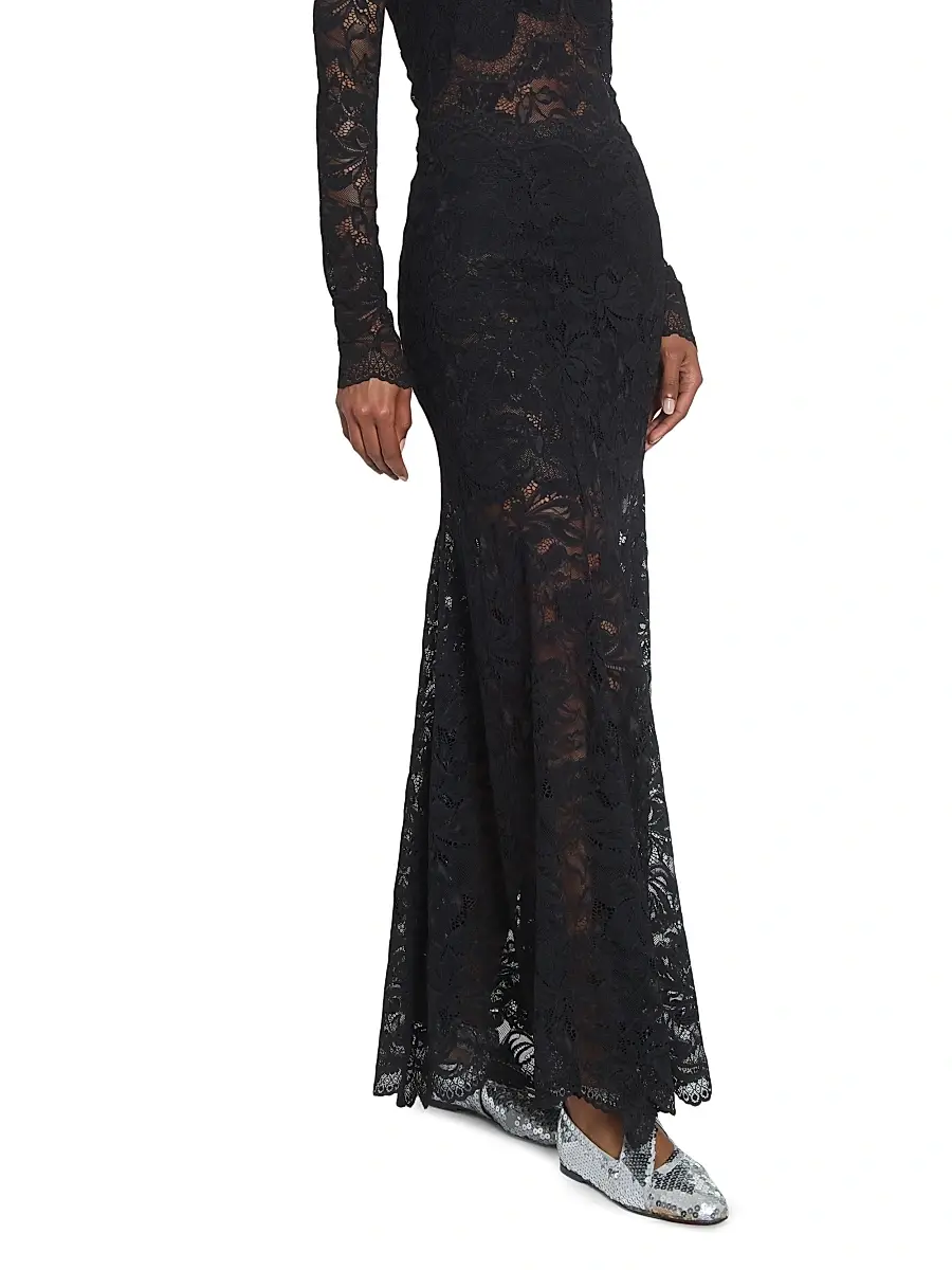 Rabanne Women's Lace Maxi Skirt | Thumbnail 4 Rabanne Women's Lace Maxi Skirt | Thumbnail 4